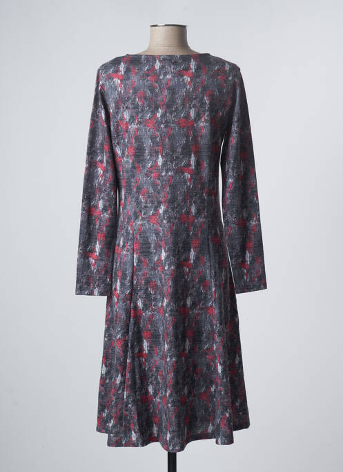 Robe mi-longue imprimé fantaisie manches longues gris DAMART femme