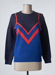 Pull finition bords-côtes manches longues bleu LA FIANCEE DU MEKONG femme