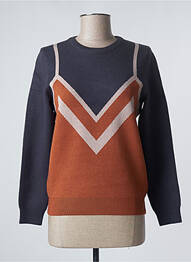 Pull finition bords-côtes manches longues orange LA FIANCEE DU MEKONG femme