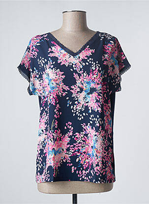 Top stretch manches courtes bleu DAMART femme