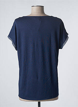 Top tissage crêpe manches courtes bleu DAMART femme