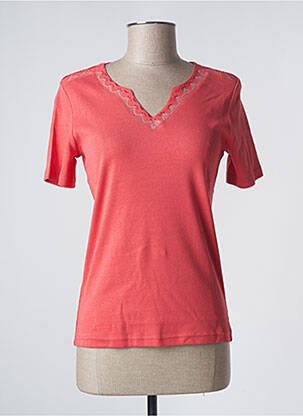 T-shirt col v manches courtes orange DAMART femme