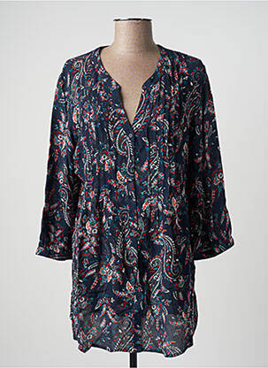 Chemisier imprimé fleurs manches 3/4 bleu DAMART femme