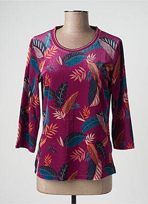 Pull stretch manches 3/4 violet DAMART femme