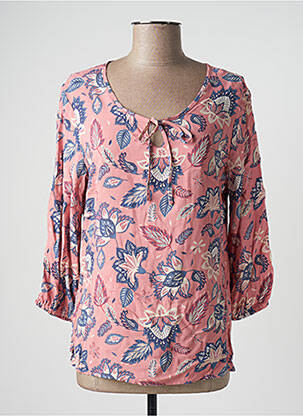 Blouse tissage popeline manches 3/4 rose DAMART femme