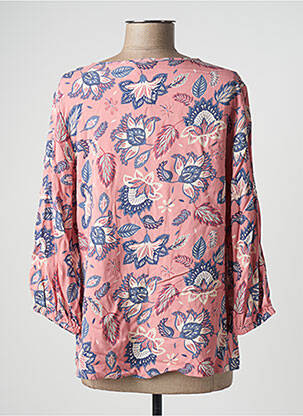 Blouse tissage popeline manches 3/4 rose DAMART femme