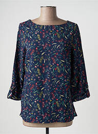 Blouse imprimé fleurs manches 3/4 bleu DAMART femme