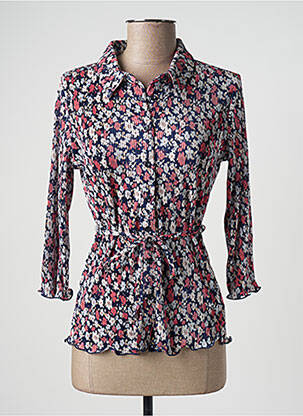 Chemisier imprimé fleurs manches 3/4 bleu DAMART femme