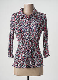 Chemisier imprimé fleurs manches 3/4 bleu DAMART femme