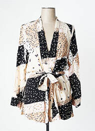 Veste kimono col châle beige ICHI femme