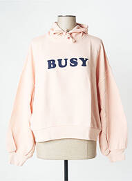 Sweat-shirt à capuche col v manches longues rose PEPE JEANS femme
