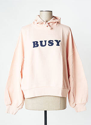 Sweat-shirt à capuche col v manches longues rose PEPE JEANS femme