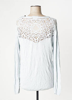 Pull resserrée sur le bas manches longues bleu ICHI femme