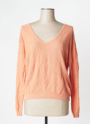 Pull col v manches longues orange HARRIS WILSON femme