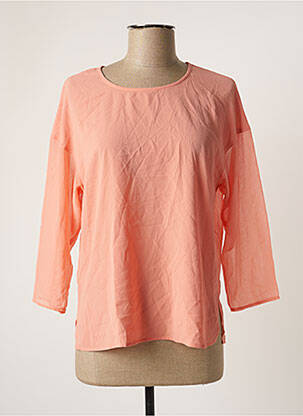 Blouse légère et transparente manches 3/4 rose ICHI femme