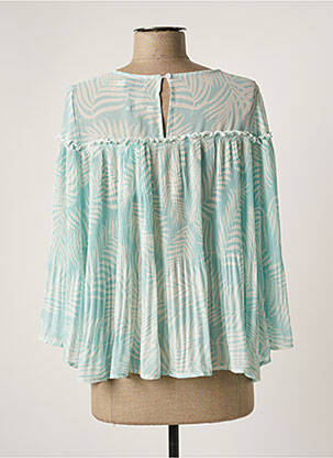 Blouse légère et transparente manches 3/4 bleu MOLLY BRACKEN femme