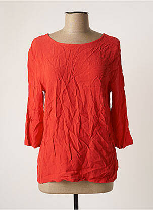 Blouse col rond manches 3/4 rouge ICHI femme