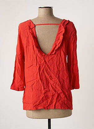 Blouse col rond manches 3/4 rouge ICHI femme