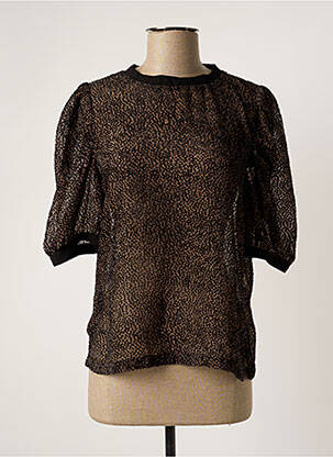 Top coupe fluide manches 3/4 noir NÜ femme