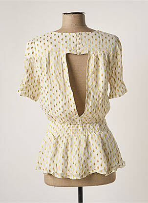 Top tissage crêpe manches courtes beige ICHI femme