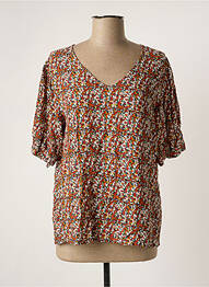 Blouse manches courtes manches courtes orange ICHI femme