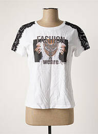T-shirt sérigraphie manches courtes blanc RELISH femme