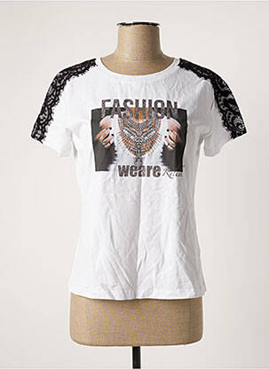 T-shirt sérigraphie manches courtes blanc RELISH femme