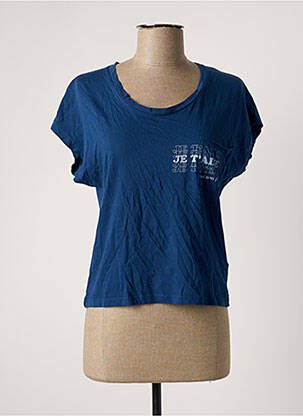 T-shirt sérigraphie manches courtes bleu JANE BLUE femme