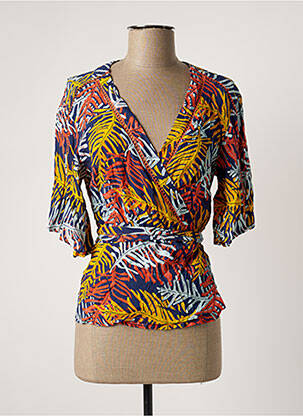 Gilet cache-cœur coupe cintrée bleu LOLA ESPELETA femme