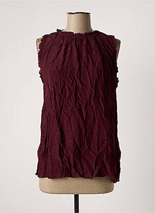 Blouse tissage crêpe sans manche rouge COSTER COPENHAGEN femme