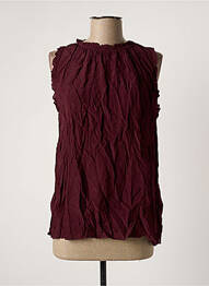 Blouse tissage crêpe sans manche rouge COSTER COPENHAGEN femme