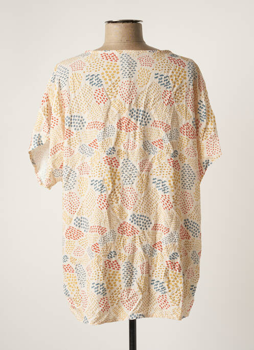 Blouse tissage popeline manches courtes beige PAKO LITTO femme