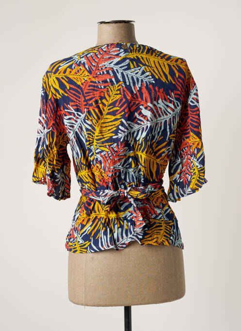 Gilet cache-cœur coupe cintrée bleu LOLA ESPELETA femme