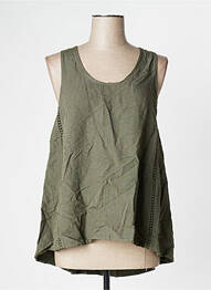 Top coupe fluide sans manche vert PAKO LITTO femme