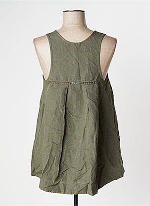 Top coupe fluide sans manche vert PAKO LITTO femme