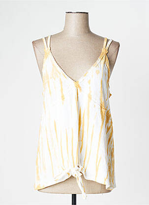 Top stretch sans manche jaune TIFFOSI femme