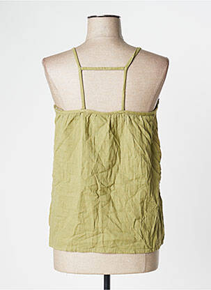 Top coupe fluide sans manche vert ICHI femme