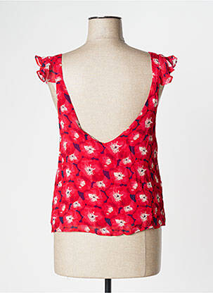 Top tissage crêpe sans manche rouge LA PETITE ETOILE femme