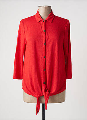 Chemisier coupe droite manches 3/4 rouge ZERO femme