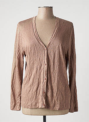 Gilet manches longues fermeture boutonnée sur le devant marron NOTSHY femme