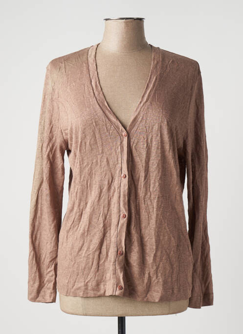 Gilet manches longues fermeture boutonnée sur le devant marron NOTSHY femme