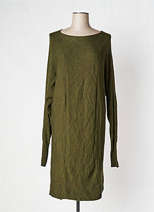 Robe pull tissage chiné manches longues vert SMASH! femme