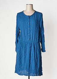 Robe mi-longue coupe fluide manches longues bleu HARRIS WILSON femme