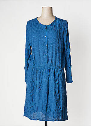 Robe mi-longue manches longues manches longues bleu HARRIS WILSON femme