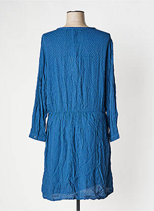 Robe mi-longue coupe fluide manches longues bleu HARRIS WILSON femme
