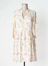 Robe mi-longue manches 3/4 manches 3/4 beige PAKO LITTO femme