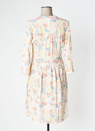 Robe mi-longue manches 3/4 manches 3/4 beige PAKO LITTO femme