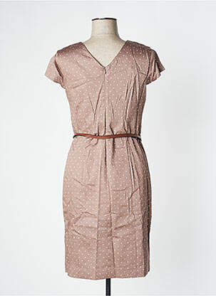 Robe mi-longue manches courtes manches courtes marron COMMA, femme