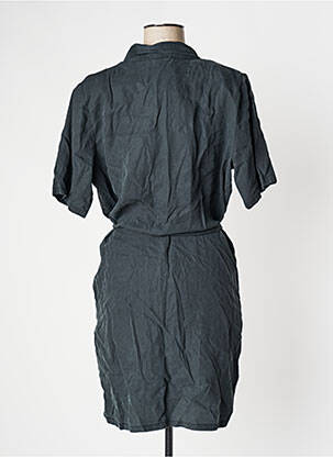 Robe mi-longue coupe fluide manches courtes gris ICHI femme