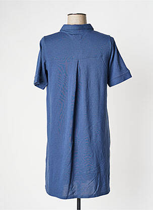 Robe mi-longue manches courtes manches courtes bleu MUS & BOMBON femme